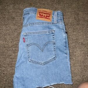 Levi's Sky Blue High Rise Shorts